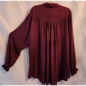 Lane Bryant Wine Semi Sheer Blouse HiLo Swing - Plus Size 18-20 NWOT